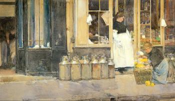 Childe Hassam : Flower Store and Dairy Store